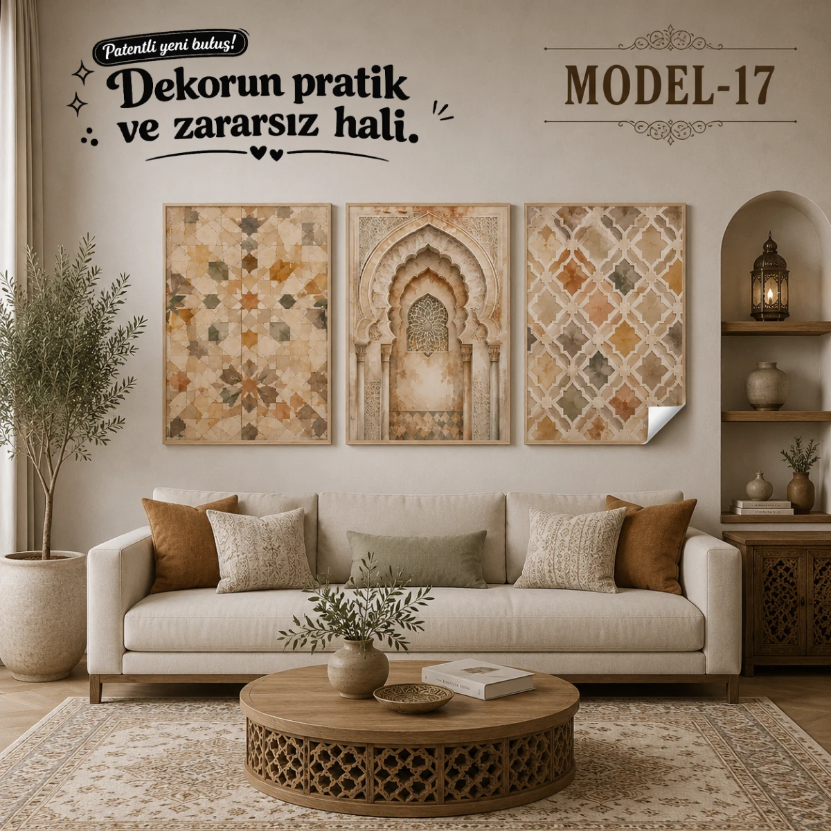 Statik Tutunma Özellikli Tablo - Poster Çini (Model- 17)