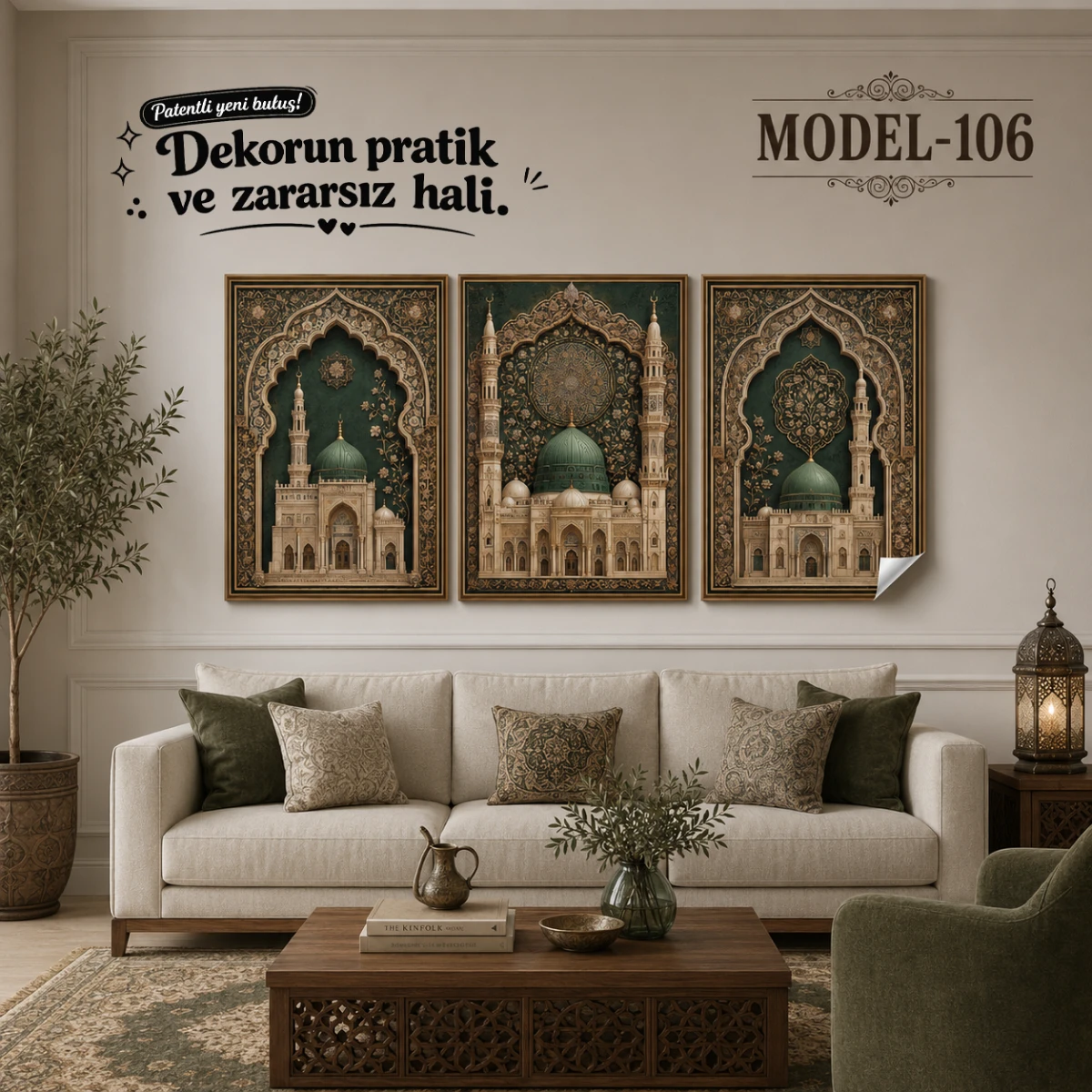 Statik Tutunma Özellikli Tablo - Poster Dini (Model- 106)