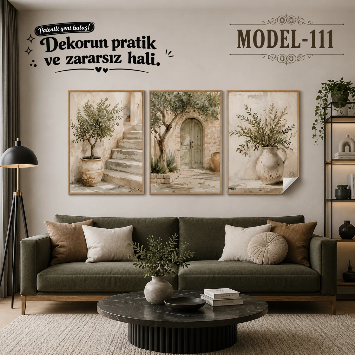 Statik Tutunma Özellikli Tablo - Poster Manzara (Model- 111)