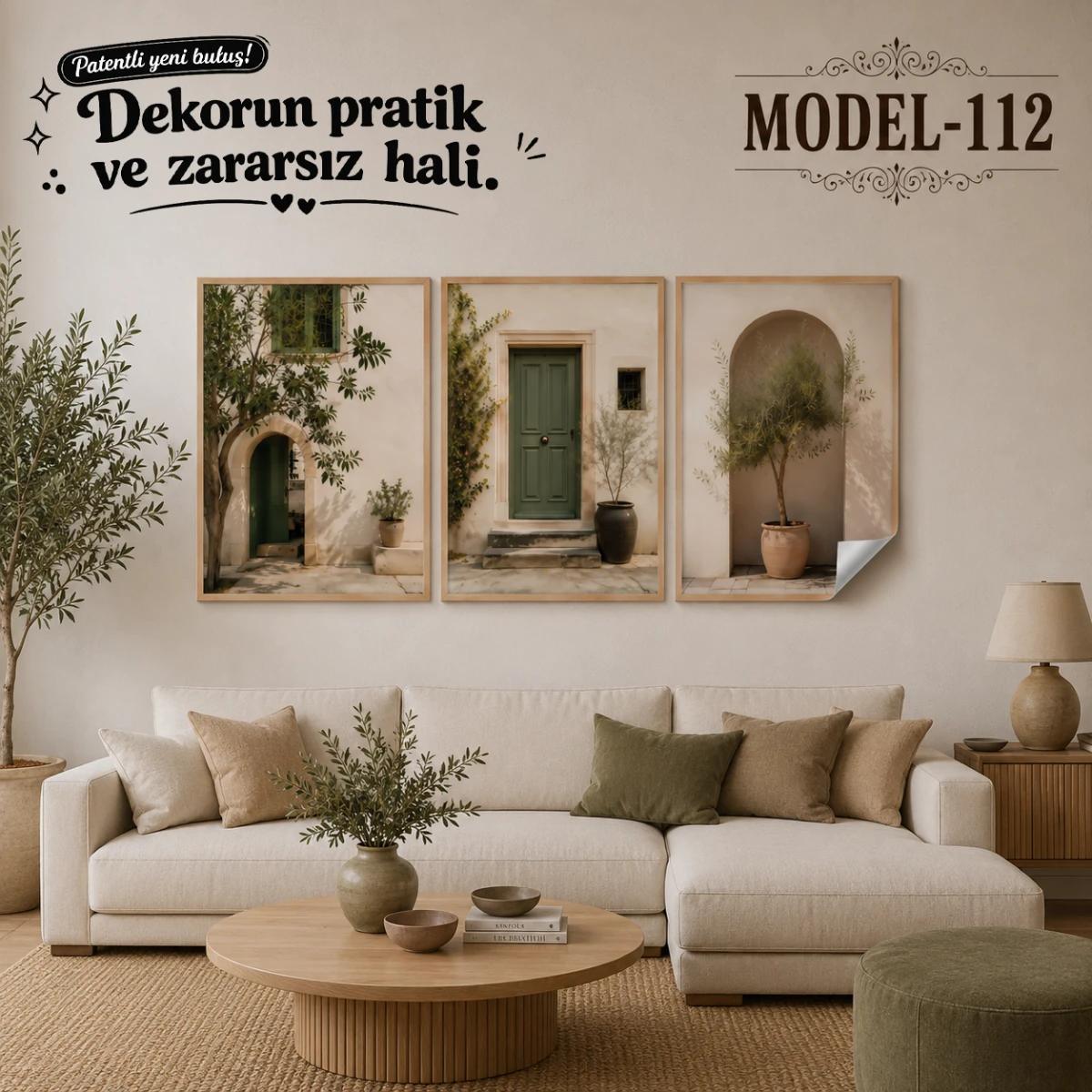 Statik Tutunma Özellikli Tablo - Poster Manzara (Model- 112)