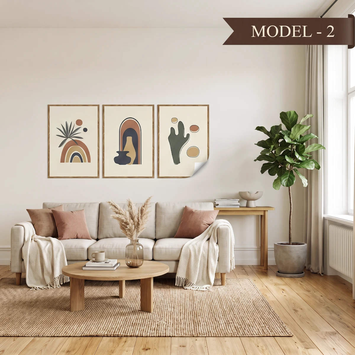 Statik Tutunma Özellikli Tablo - Poster Modern (Model- 2)