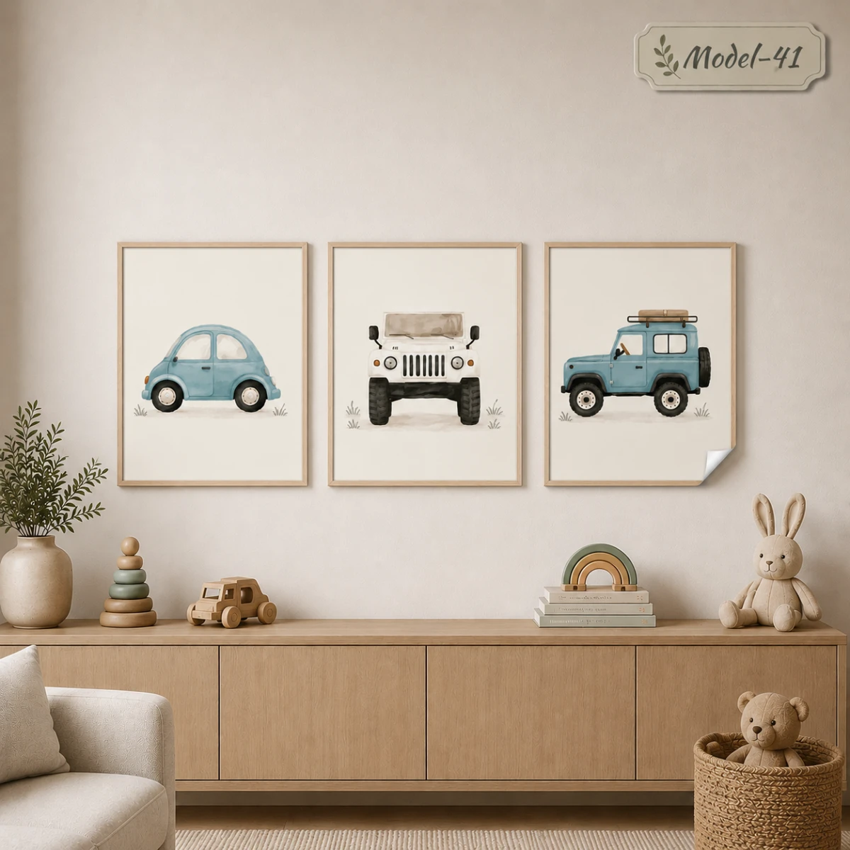 Statik Tutunma Özellikli Tablo - Poster Çocuk Odası (Model-41)