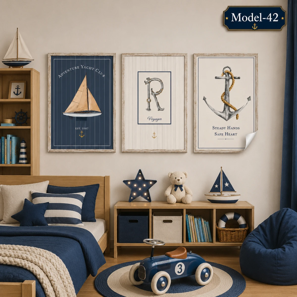 Statik Tutunma Özellikli Tablo - Poster Çocuk Odası (Model-42)