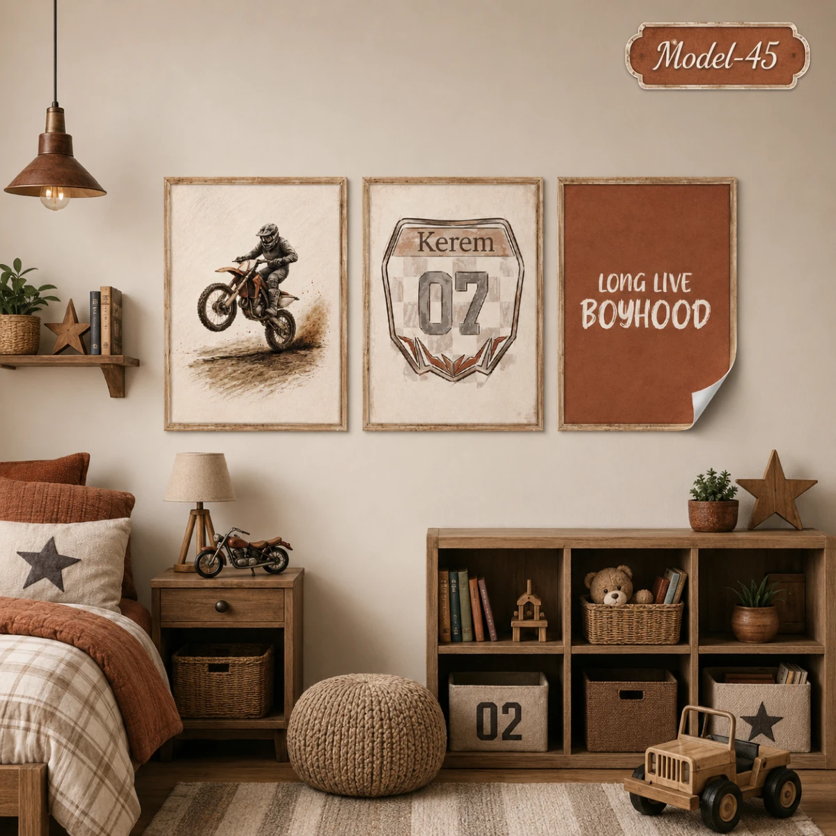 Statik Tutunma Özellikli Tablo - Poster Çocuk Odası (Model-45)