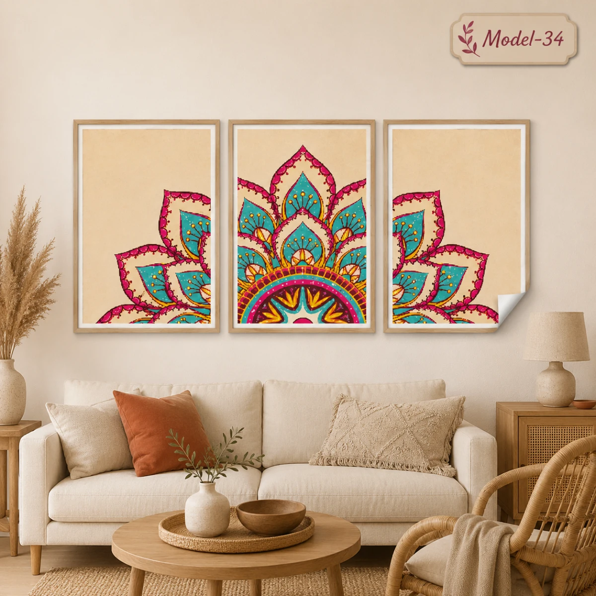 Statik Tutunma Özellikli Tablo - Poster Modern (Model- 34)