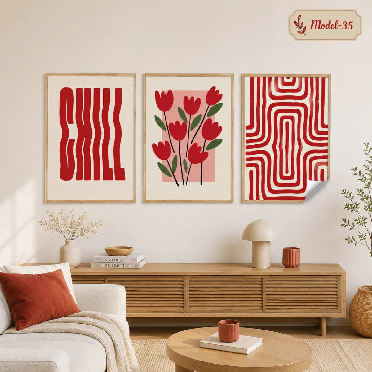 Statik Tutunma Özellikli Tablo - Poster Modern (Model- 35)