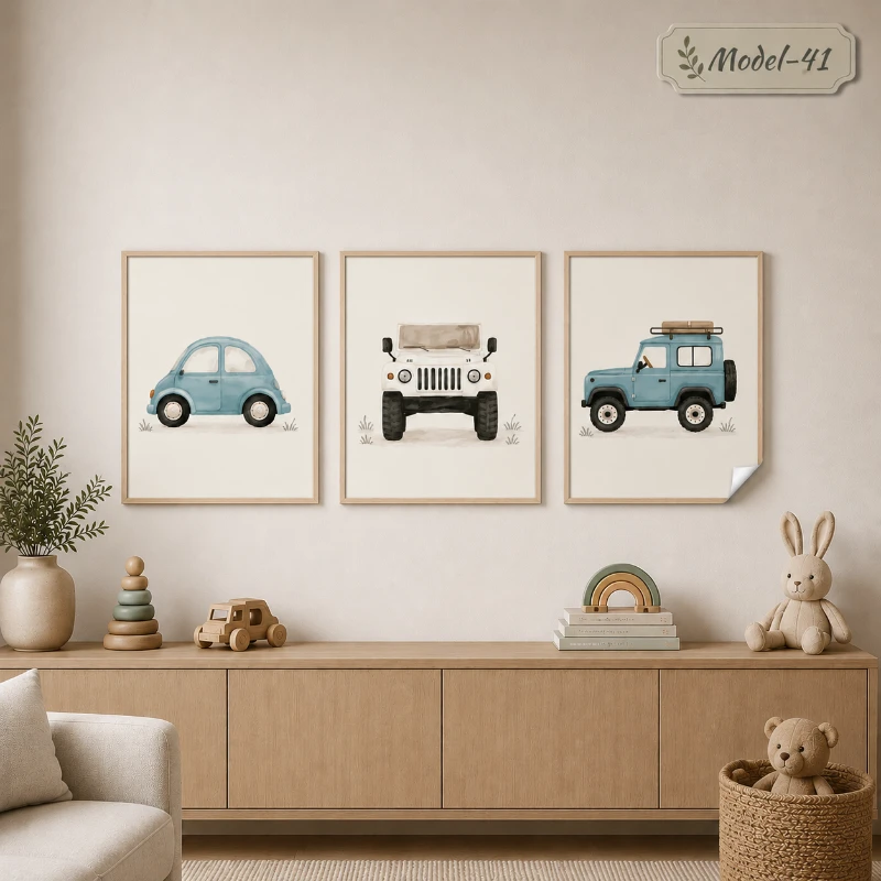 Statik Tutunma Özellikli Tablo - Poster Çocuk Odası (Model-41)