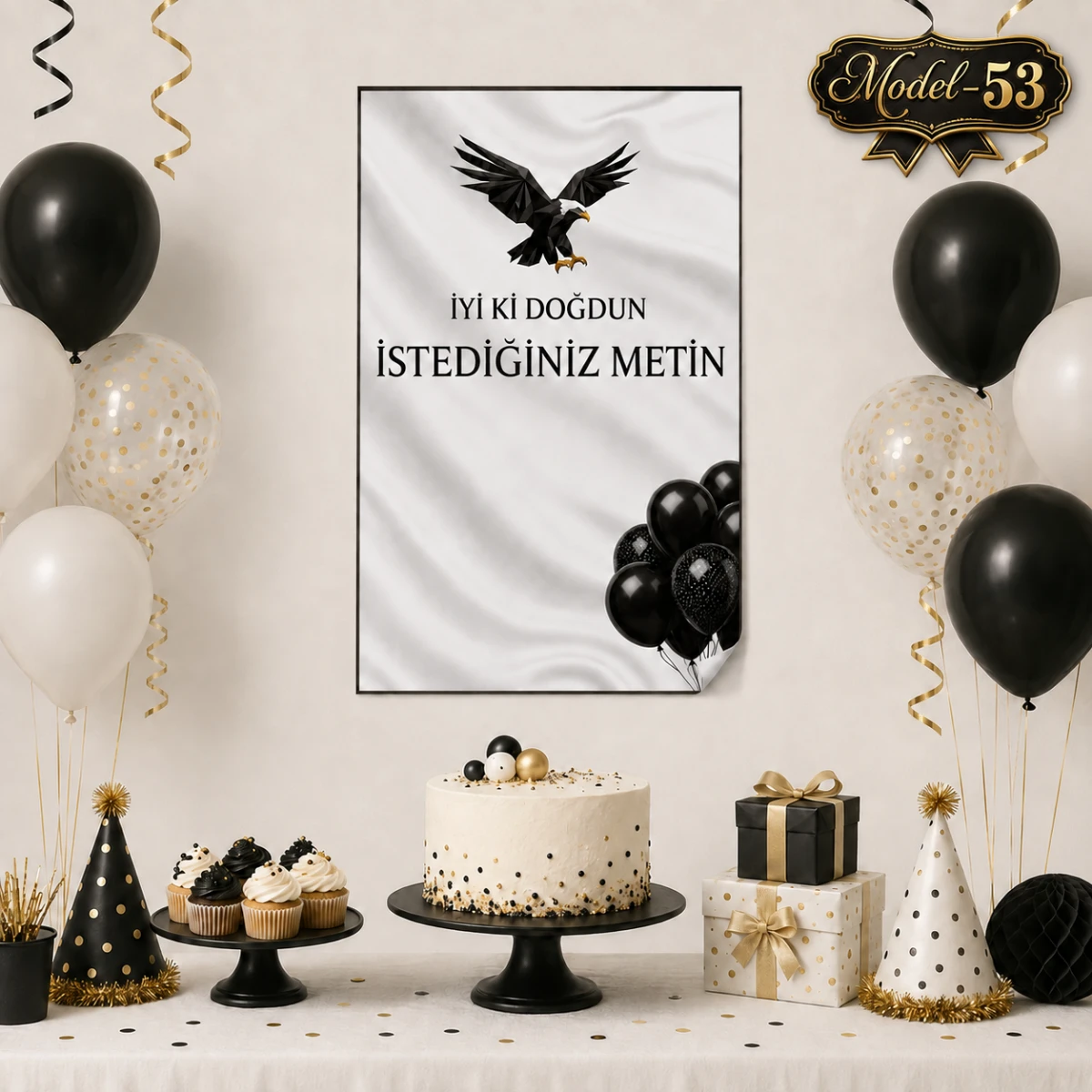 Statik Tutunma Özellikli Doğum Günü Tablo - Poster Özel Gün ( Model - 53)