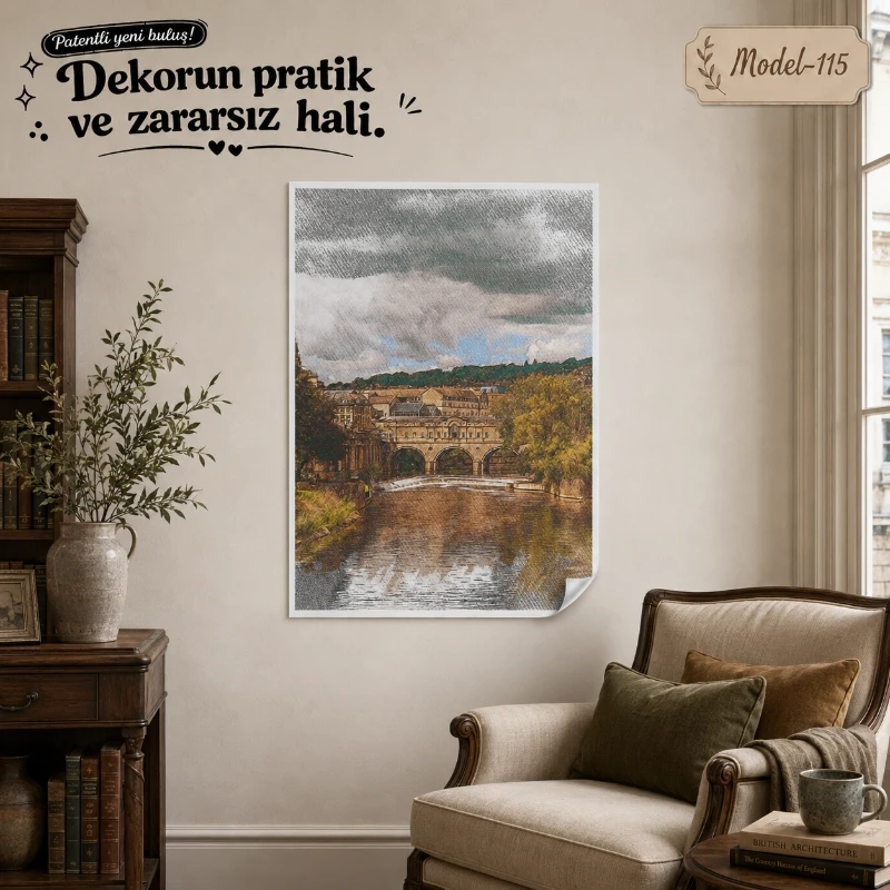 Statik Tutunma Özellikli Tablo - Poster Manzara (Model-115)