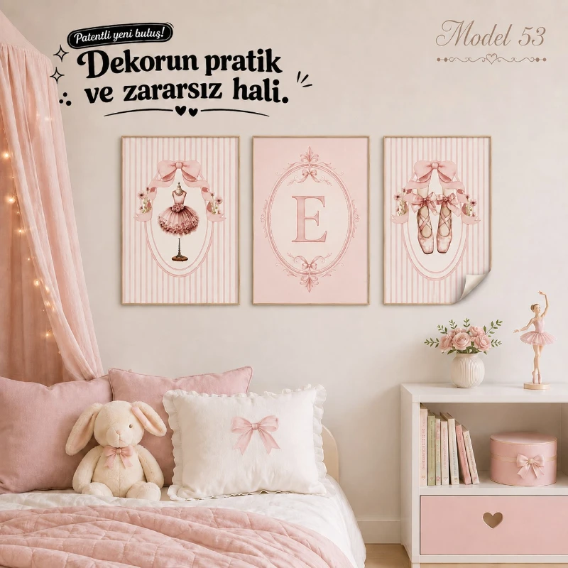 Statik Tutunma Özellikli Tablo - Poster Çocuk Odası (Model-53)