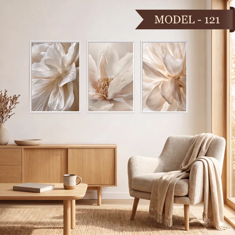 Statik Tutunma Özellikli Tablo - Poster Çiçek (Model- 121)