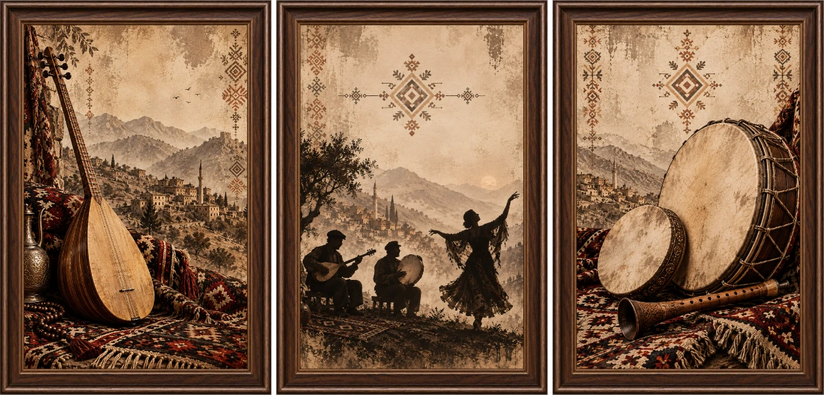 Statik Tutunma Özellikli Tablo - Poster Müzik (Model- 2) 
