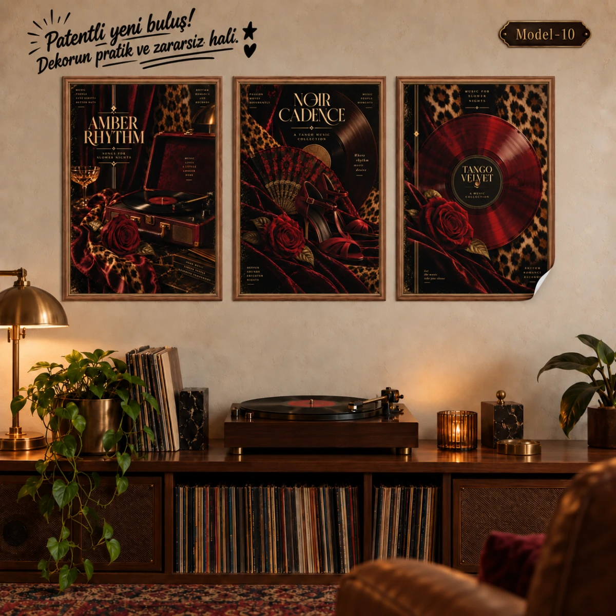 Statik Tutunma Özellikli Tablo - Poster Müzik (Model- 10)