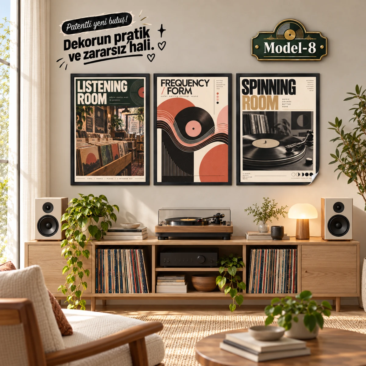 Statik Tutunma Özellikli Tablo - Poster Müzik (Model- 7)