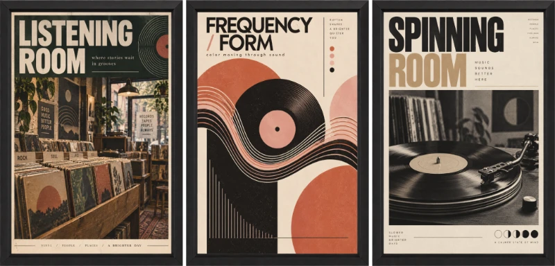 Statik Tutunma Özellikli Tablo - Poster Müzik (Model- 7)