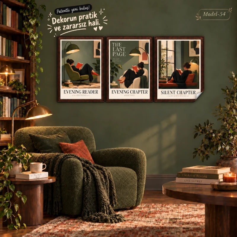 Statik Tutunma Özellikli Tablo - Poster Modern (Model- 54)