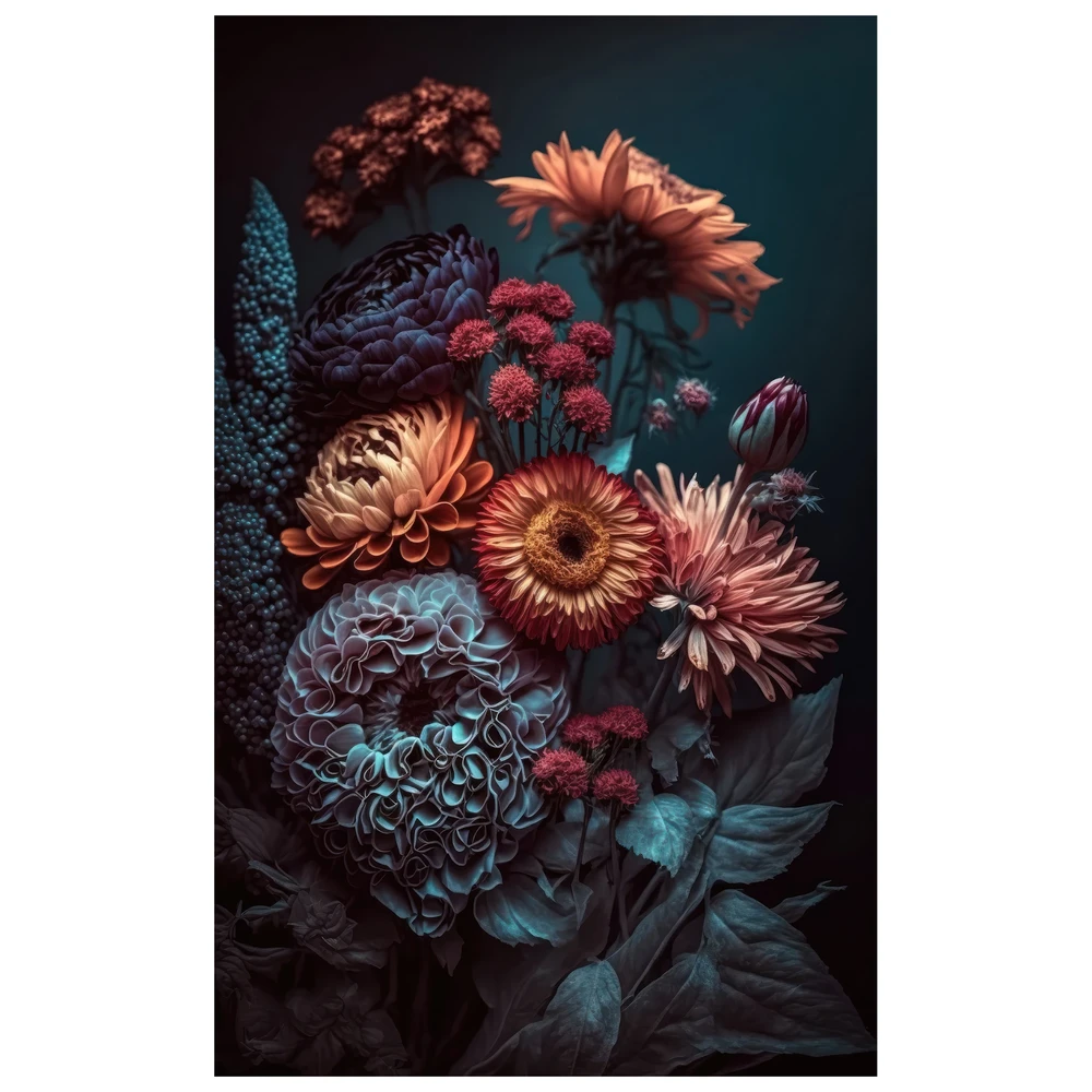 Yapışkanlı Keçe Tablo - Poster Çiçek (Model- 12) 