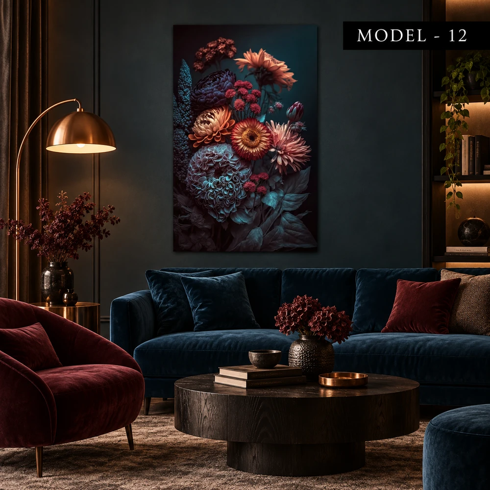 Yapışkanlı Keçe Tablo - Poster Çiçek (Model- 12)