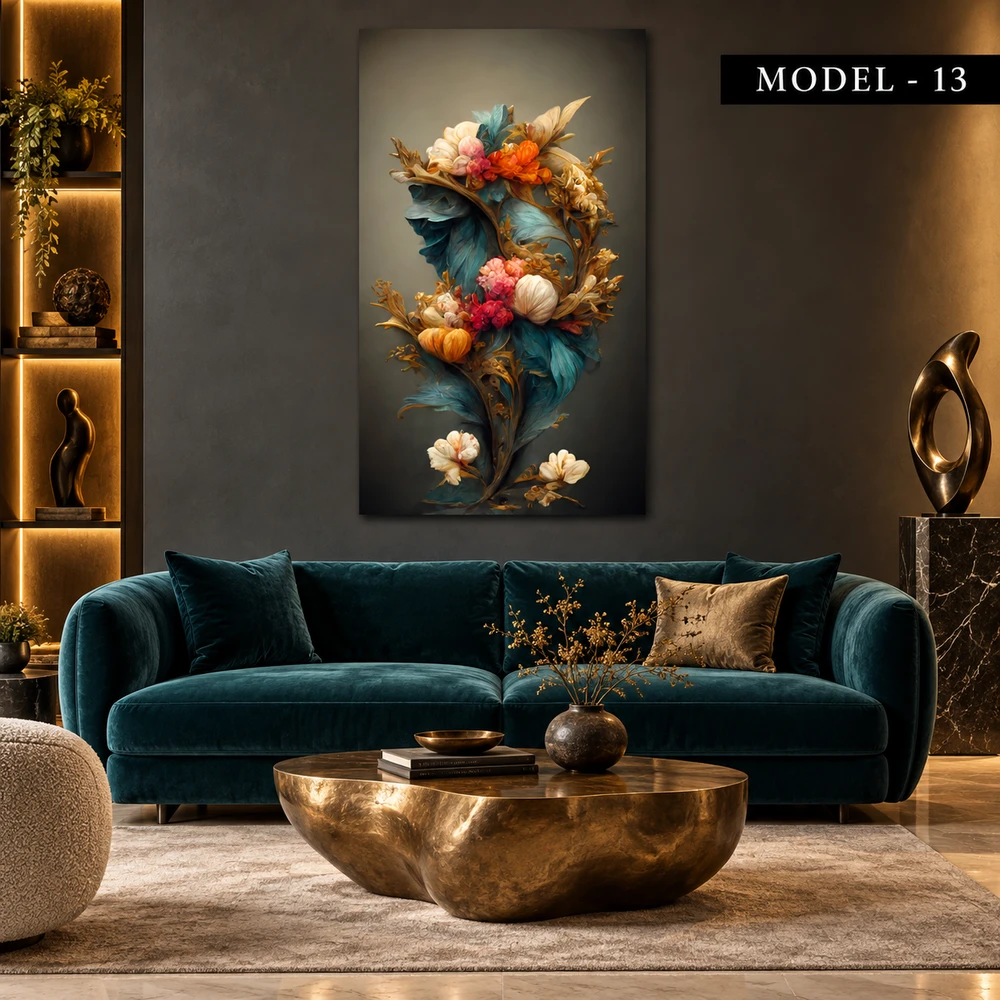 Yapışkanlı Keçe Tablo - Poster Çiçek (Model- 13)
