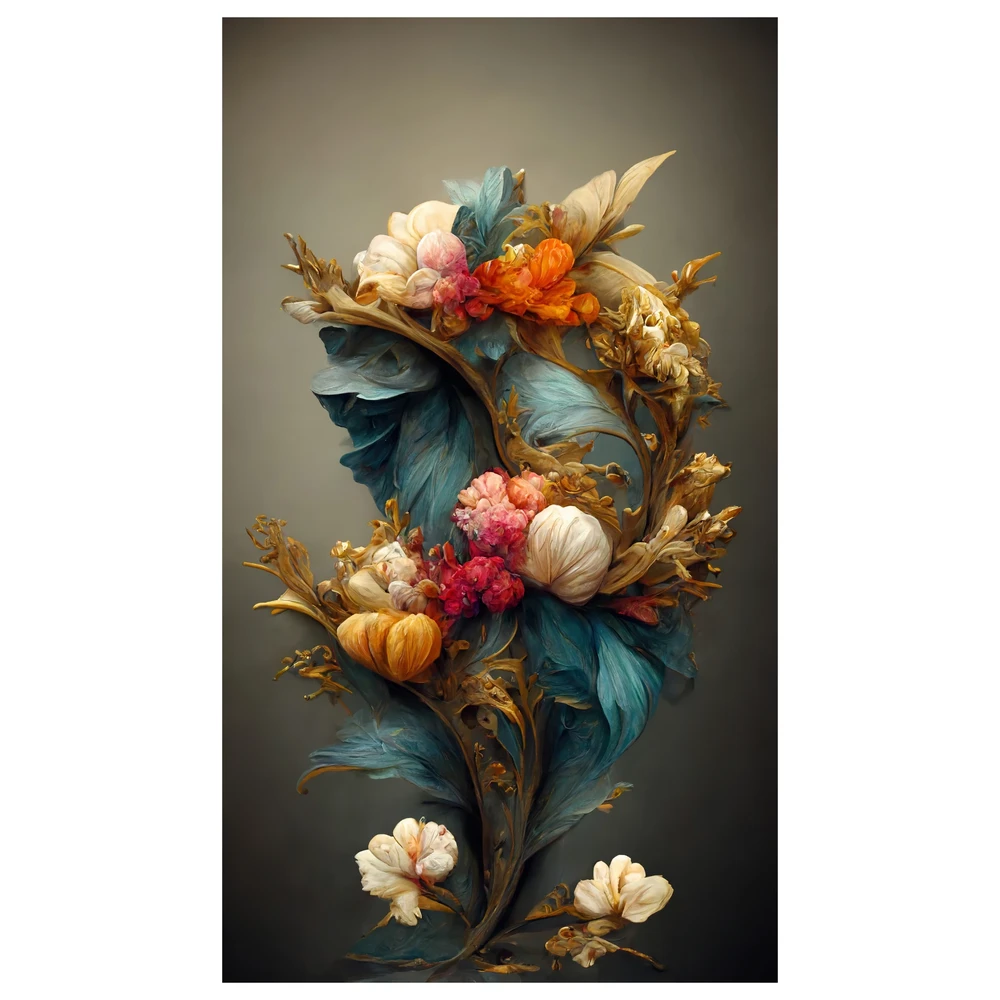 Yapışkanlı Keçe Tablo - Poster Çiçek (Model- 13) 