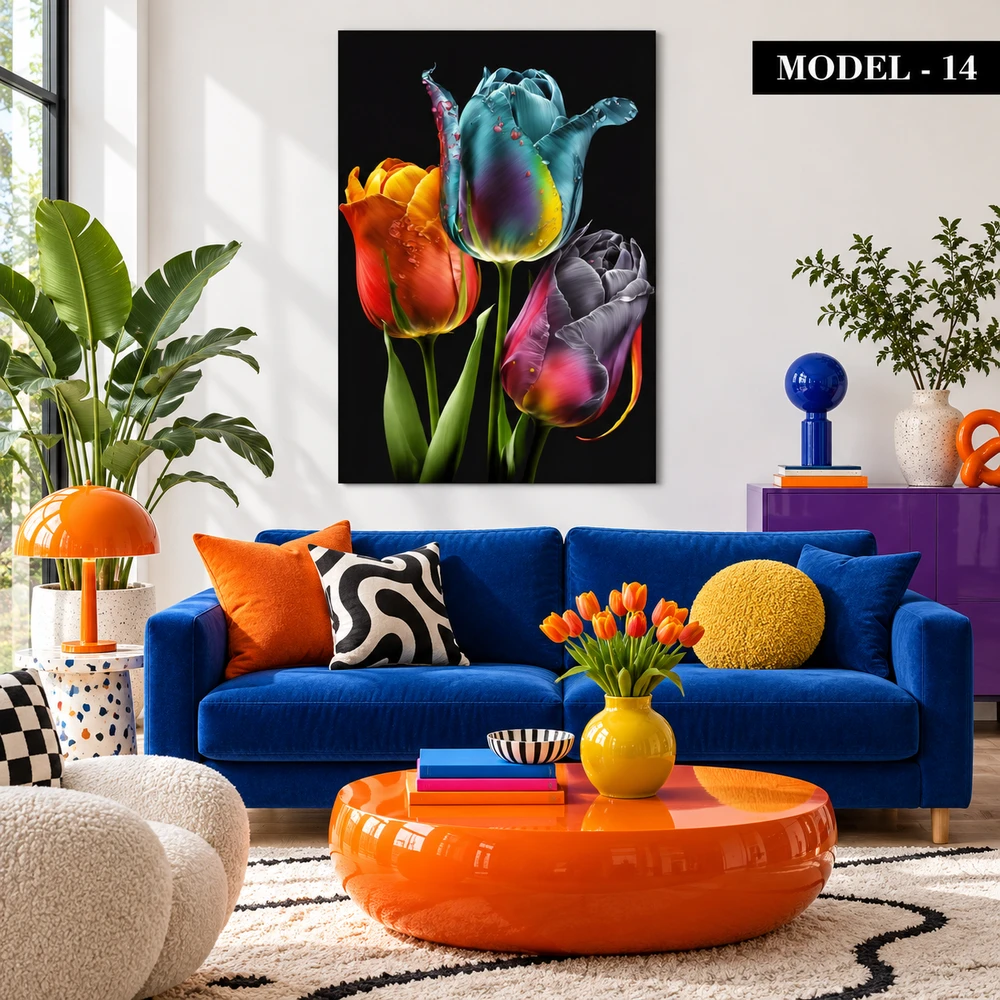 Yapışkanlı Keçe Tablo - Poster Çiçek (Model- 14)