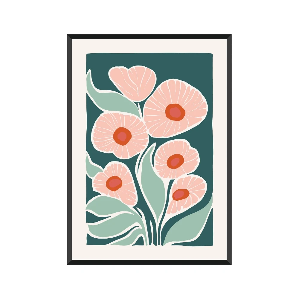 Yapışkanlı Keçe Tablo - Poster Çiçek (Model- 61) 