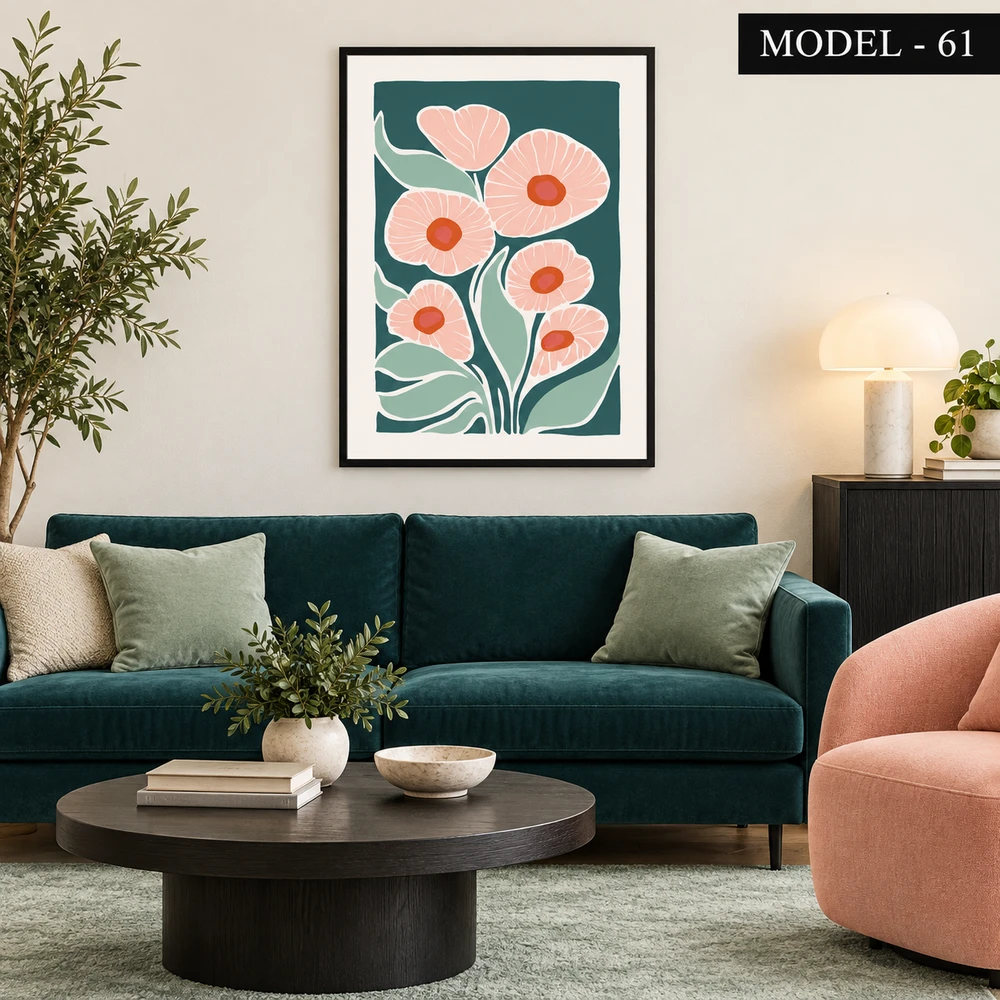 Yapışkanlı Keçe Tablo - Poster Çiçek (Model- 61)