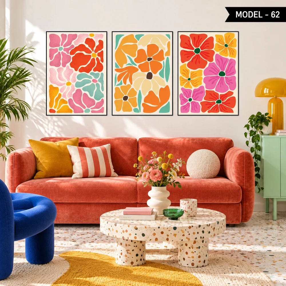 Yapışkanlı Keçe Tablo - Poster Çiçek (Model- 62)