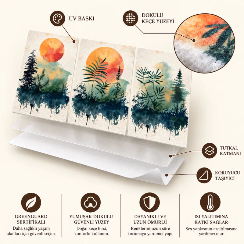 Yapışkanlı Keçe Tablo - Poster Çiçek (Model- 41)